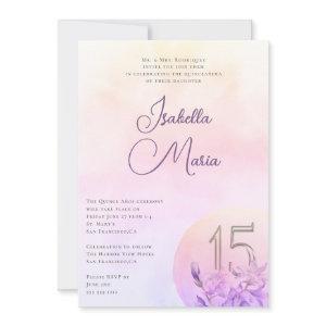 Elegant Pink Purple Floral Quinceanera Party