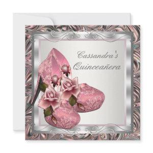 Elegant Pink Rose Quinceanera