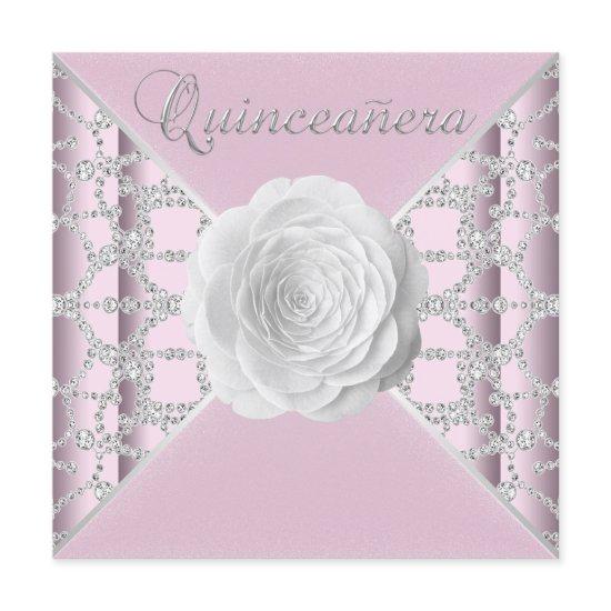 Elegant Pink Rose Quinceanera