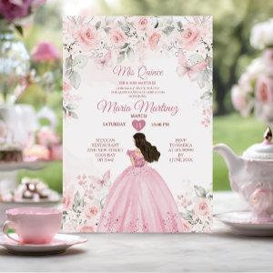 Elegant Pink Roses Floral 16th Mexican Quiñceanera