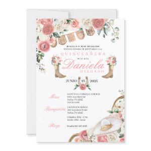 Elegant Pink Western Charro Cowgirl Quinceañera