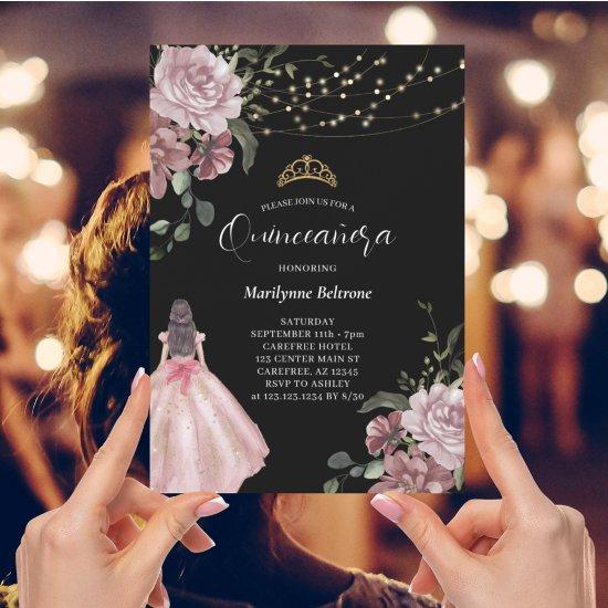 Elegant Princess Floral Modern Quinceañera