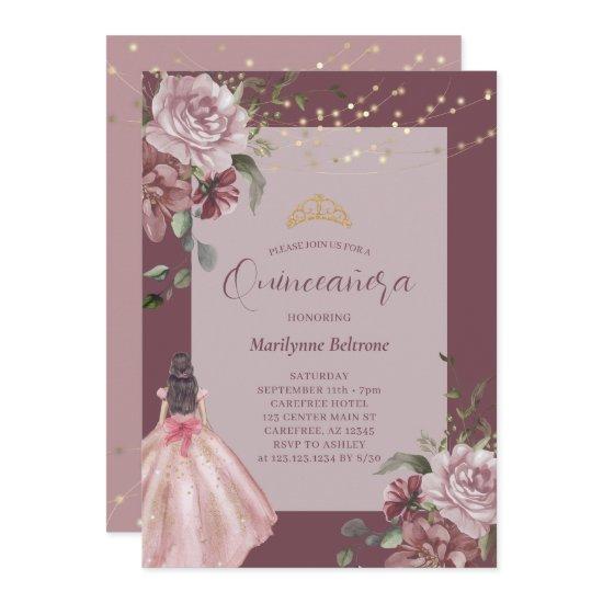 Elegant Princess Floral Quinceañera
