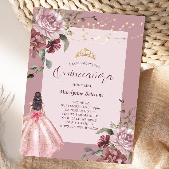 Elegant Princess Floral Quinceañera