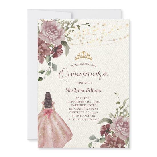 Elegant Princess Floral Quinceañera
