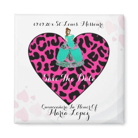 Elegant Princess Quinceanera Save The Date Magnet