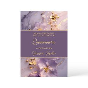 Elegant Purple and Gold Quinceañera