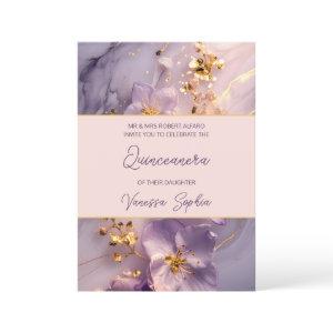 Elegant Purple and Gold Quinceañera
