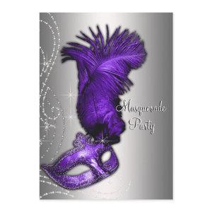 Elegant Purple and Gray Masquerade Party