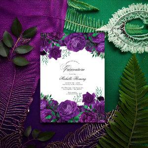 Elegant Purple and Green Floral Quinceañera Photo