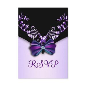 Elegant Purple Black Diamond Bow RSVP