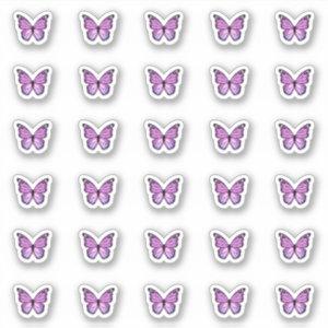 Elegant Purple Butterfly Kisses Monogram Candy Sticker