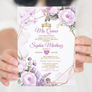Elegant Purple Butterfly Lilac & Gold Quiñceanera