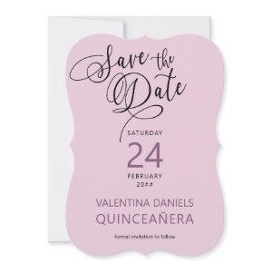 Elegant Purple Calligraphy and Photo Save The Date