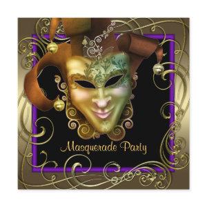 Elegant Purple Gold Masquerade Party