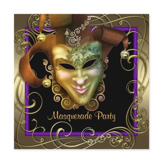 Elegant Purple Gold Masquerade Party