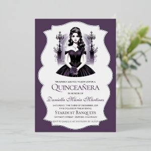 Elegant Purple Quinceañera Girl Foil