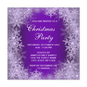 Elegant Purple Snowflake Christmas Party
