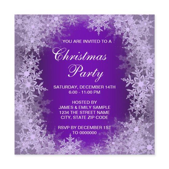 Elegant Purple Snowflake Christmas Party