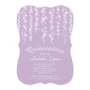 Elegant Purple Sparkling Lights Quinceañera Party