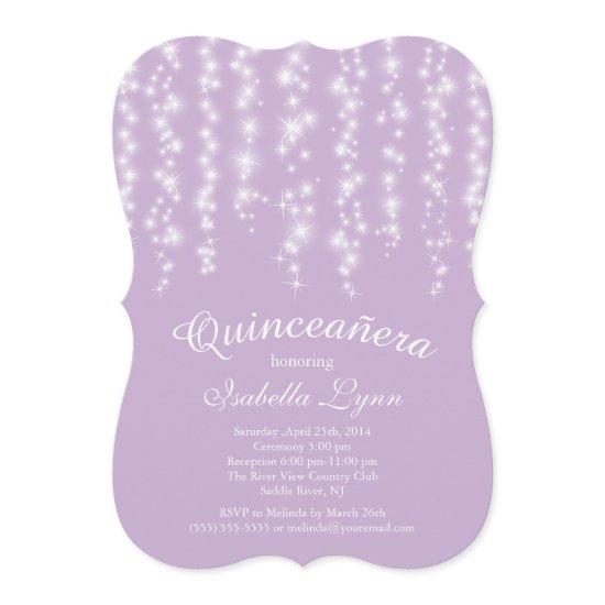 Elegant Purple Sparkling Lights Quinceañera Party