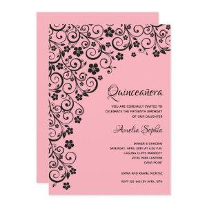 Elegant Quinceañera Black and Pink