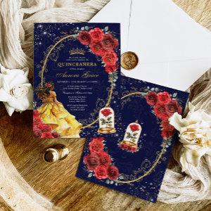 Elegant Quinceañera Enchanted Red Roses Floral