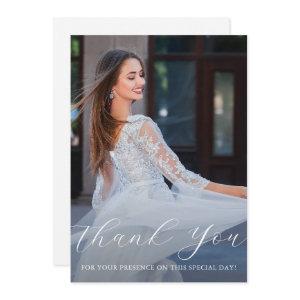 Elegant Quinceanera Floral Script Thank You Photo