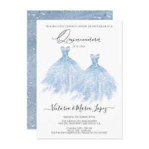 Elegant Quinceañera Glitter Sparkle Spanish Quince