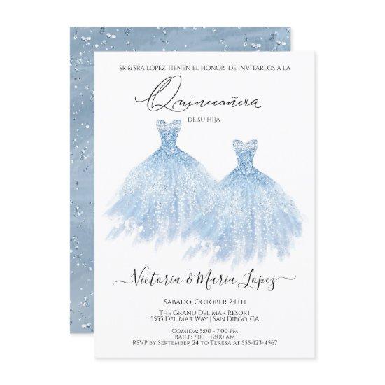 Elegant Quinceañera Glitter Sparkle Spanish Quince