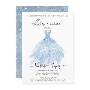 Elegant Quinceañera Glitter Sparkle Spanish Quince