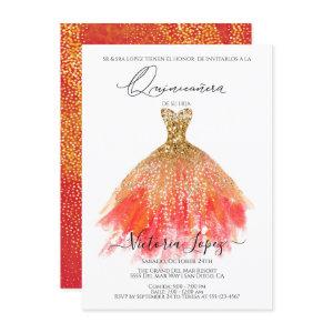 Elegant Quinceañera Glitter Sparkle Spanish Quince