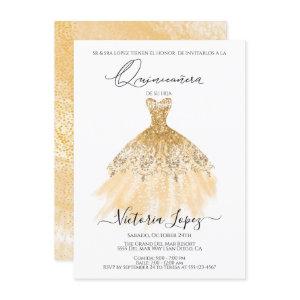 Elegant Quinceañera Glitter Sparkle Spanish Quince