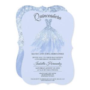 Elegant Quinceanera Mis Quince Blue Violet Glitter