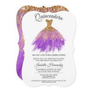 Elegant Quinceanera Mis Quince Orchid Glitter