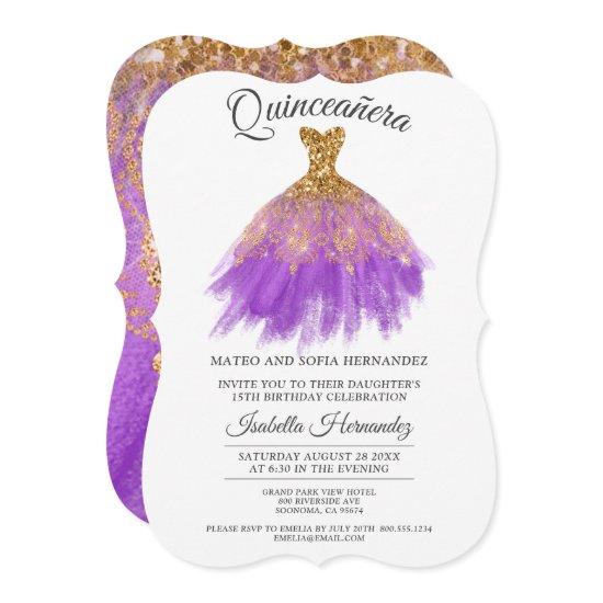Elegant Quinceanera Mis Quince Orchid Glitter