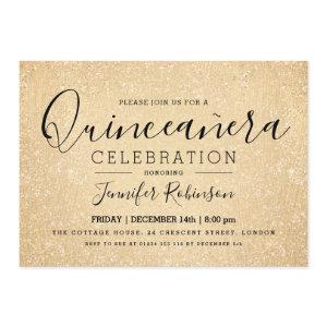 Elegant Quinceanera Party Gold Glitter Look Paint