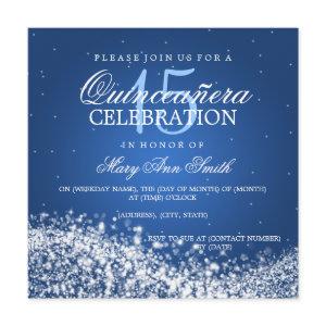 Elegant Quinceanera Party Sparkling Wave 2 Blue