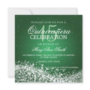 Elegant Quinceanera Party Sparkling Wave 2 Green