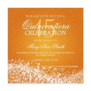 Elegant Quinceanera Party Sparkling Wave 2 Orange