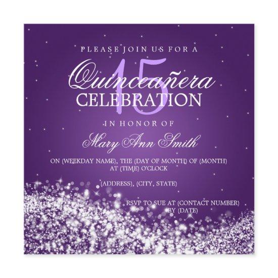 Elegant Quinceanera Party Sparkling Wave 2 Purple