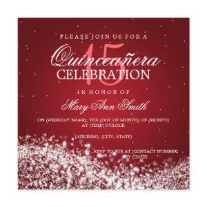 Elegant Quinceanera Party Sparkling Wave 2 Red