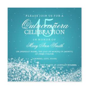 Elegant Quinceanera Party Sparkling Wave 2 Turquoi