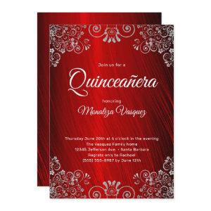 Elegant Quinceañera Ruby Red 15th Birthday