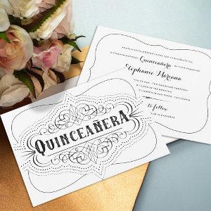 Elegant Quinceañera South Western Black and White