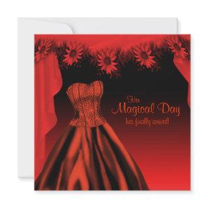 Elegant Red and Black Quinceanera