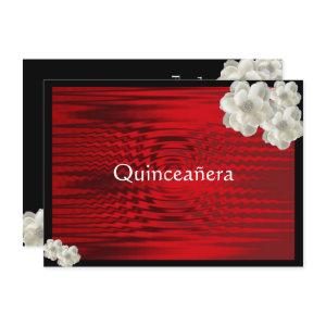 Elegant Red Black, Roses, Quinceanera