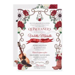 Elegant Red Rose Rustic Mariachi Charra Quinceanos