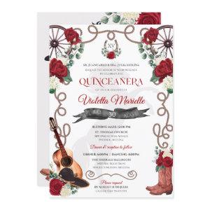 Elegant Red Rose Rustic Mariachi Charro Quinceanos