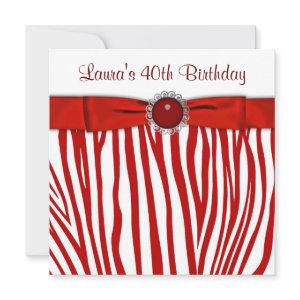 Elegant Red Zebra Birthday Party